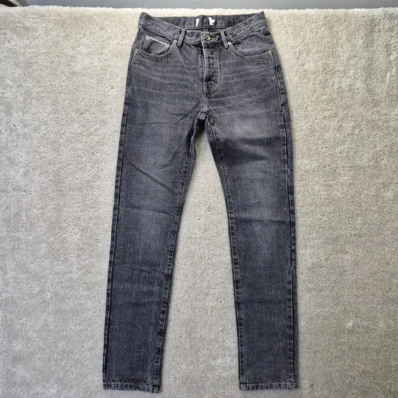 Taylor Stitch Selvedge Jeans Mens 30/34 Faded Black Slim Straight 80s Rock Punk